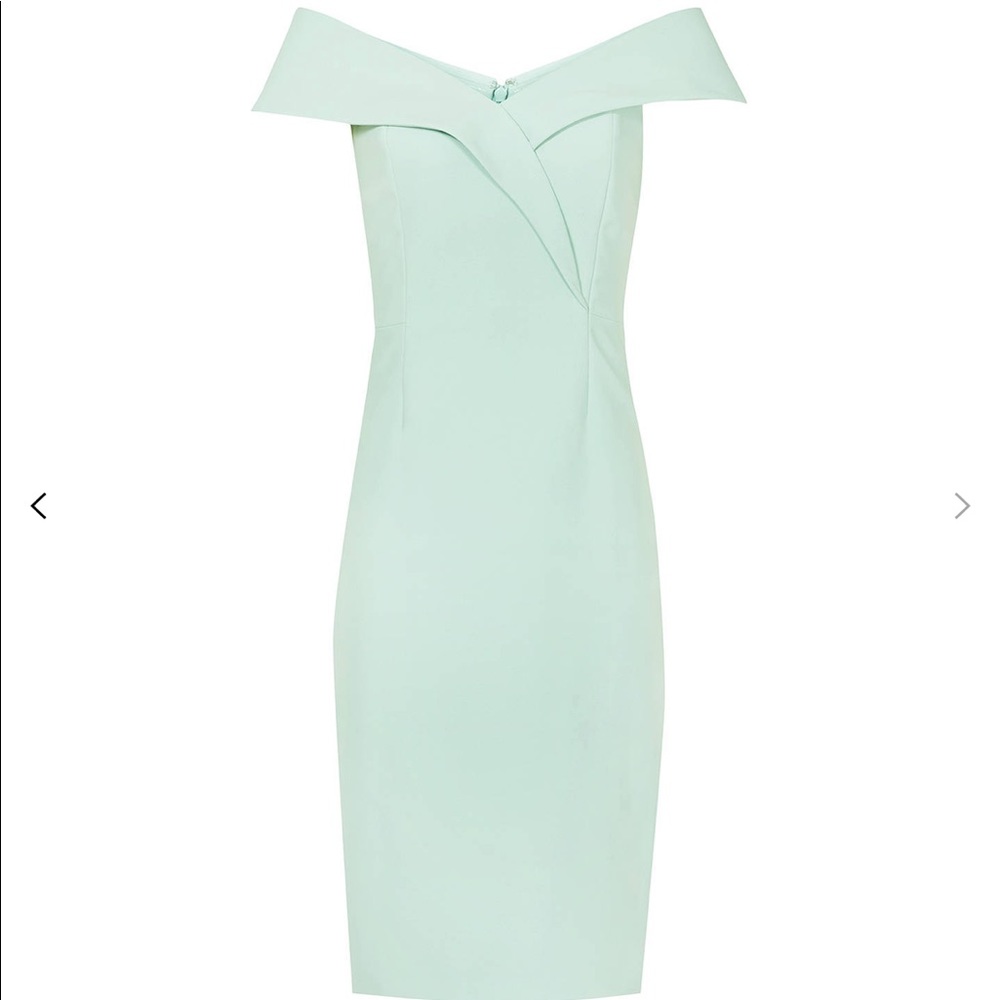 Reiss Haddi Off The Shoulder Dress, Pale Green